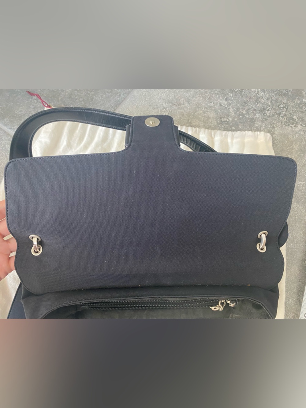 Salvatore Ferragamo Medium canvas Shoulder Bag And Wallet Set Black pre owned - Picture 8 of 17